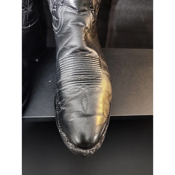 Tony Lama Leather Antigua Black Western Cowboy Boots Size 10 D Model #2964 Mens - Picture 4 of 8